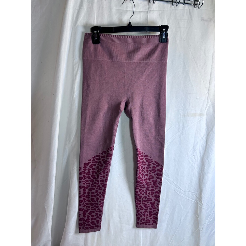 Fabletics Leggings S Mauve Leopard Print Seamless High Waisted Womens